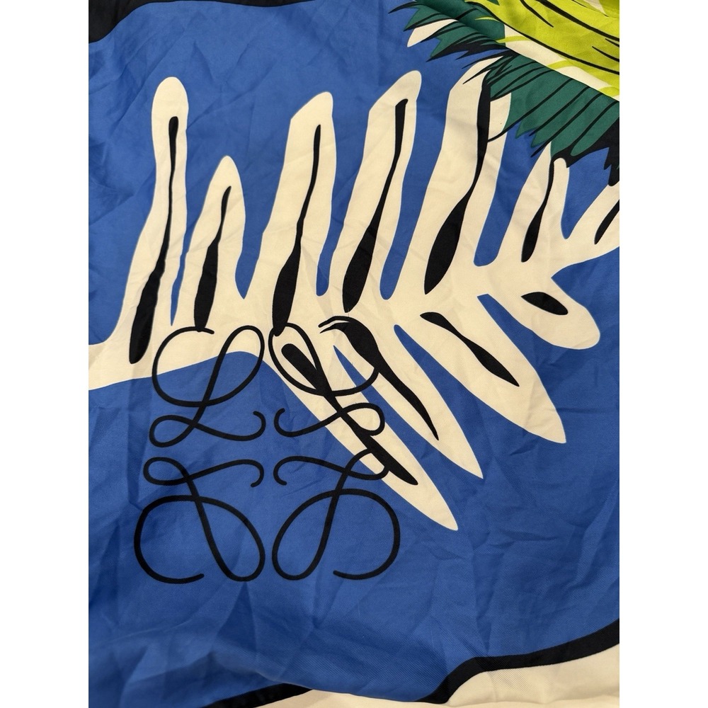 scarf for women light weight Square 50" By 50" Wrap Green Flowers Multicolor - Picture 5 of 7